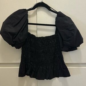 ASTR the label Bubble Sleeve Smocked Blouse XS